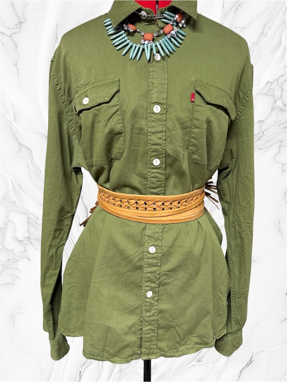 Levi's Olive Button-Front casual Shirt